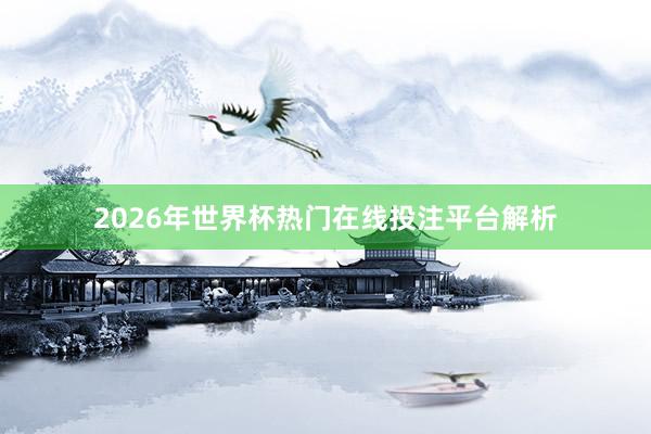 2026年世界杯热门在线投注平台解析