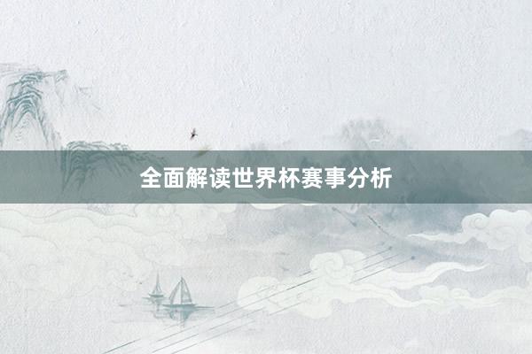 全面解读世界杯赛事分析